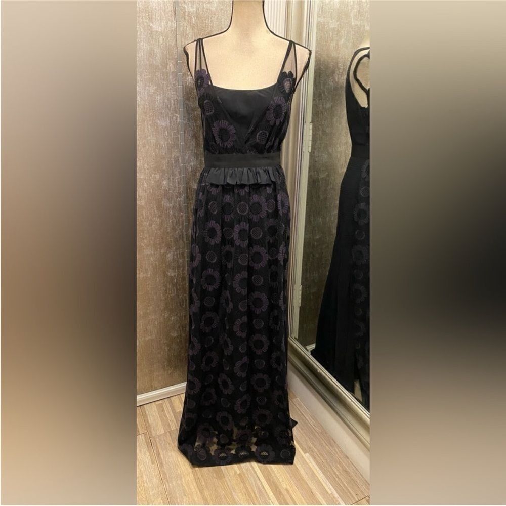 Fendi Black and Purple Floral Maxi Dress, US4
